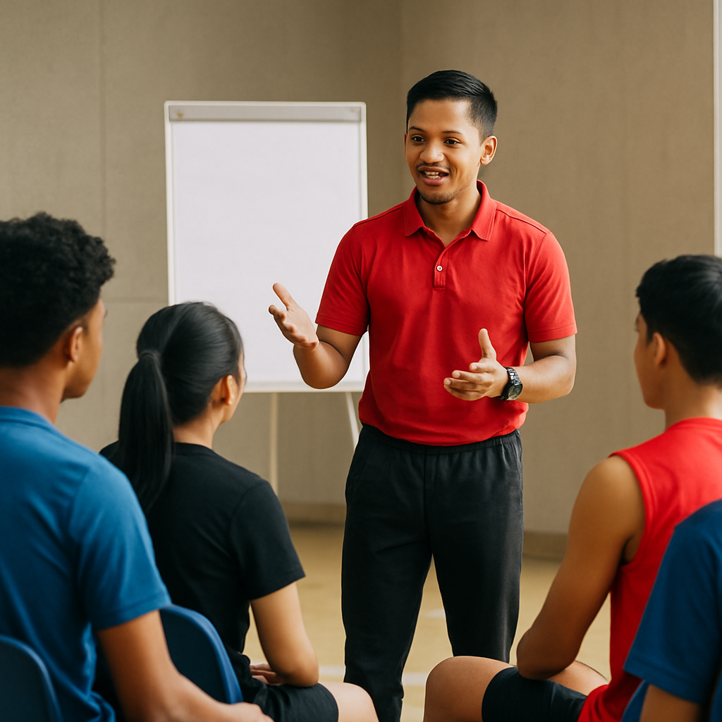 Coach Indonesia memandu sesi pelatihan